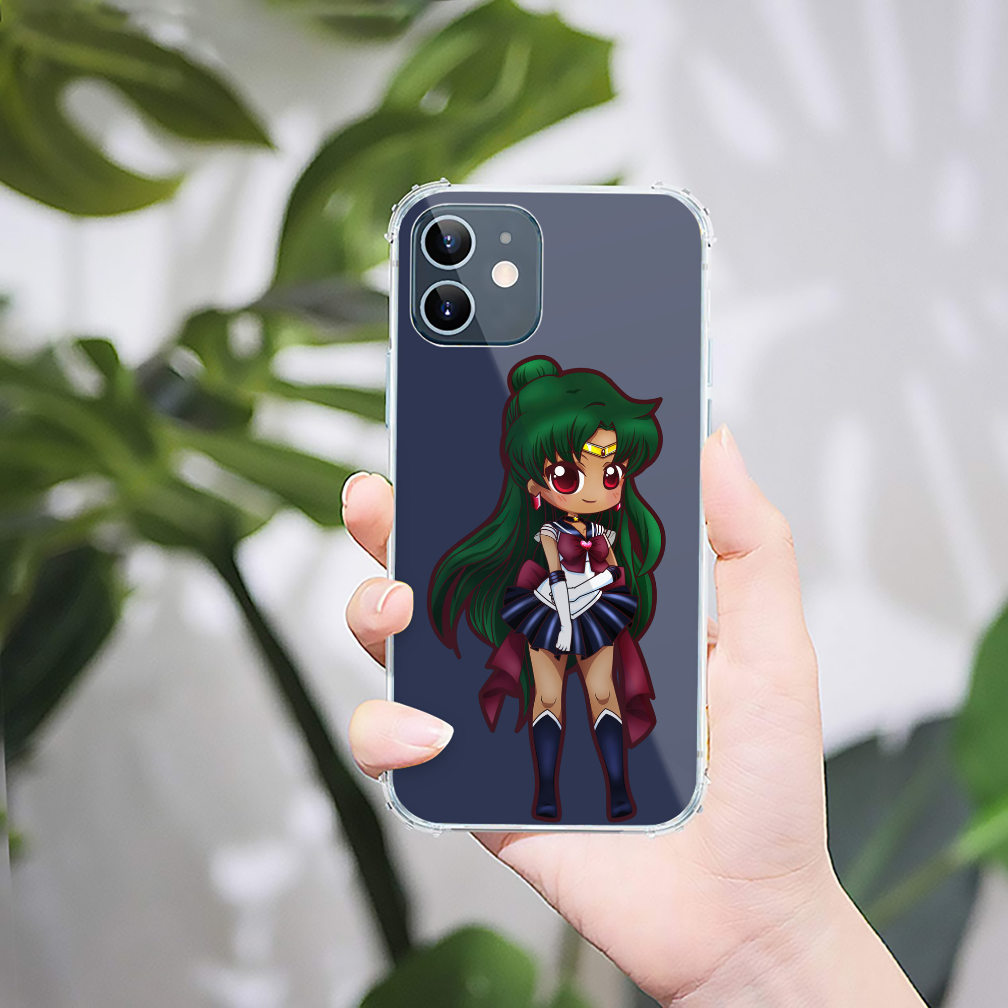 （画像用） 美少女戦士セーラームーン 冥王せつな Sailor Moon Meiou Setsuna 【iPhone 12シリーズ対応】透明スマホケース（クリアソフトケース）